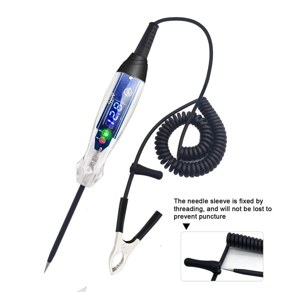3-60V LED Digital Display Bidirectional Voltage Tester Handheld Portable Car Circuit Tester Automotive Maintenance Testing Tool