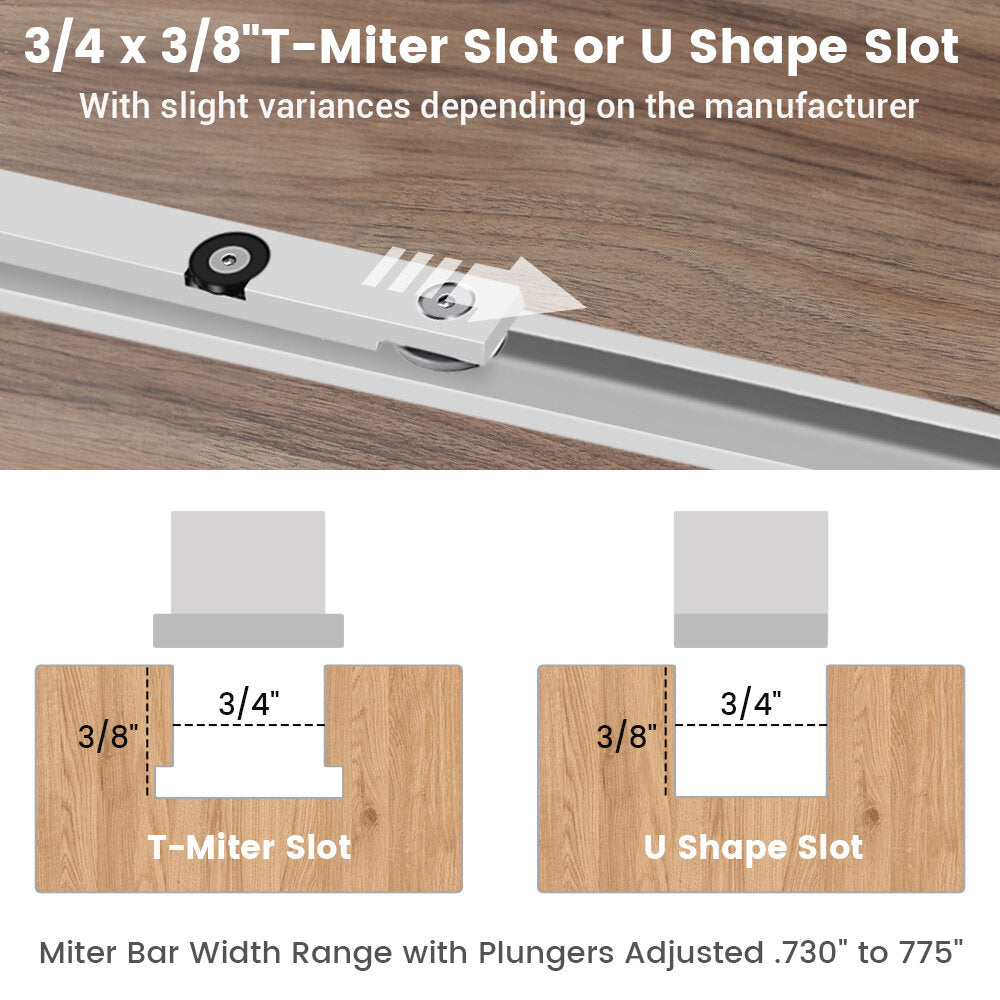 Aluminum Miter Gauge Fence for Table Saws, Band Saws & Router Tables - 450mm, Adjustable, Durable, Safety Features