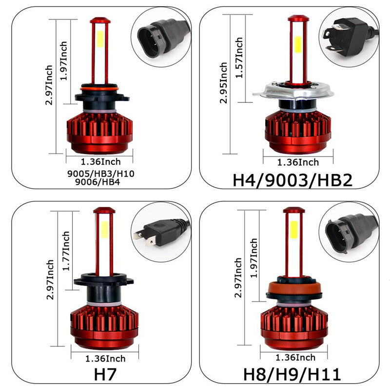 9V-36V 12V 24V LED COB Headlights Conversion Kit 6000K Car Motorcycle Light Bulb H4/H7/9005/9006