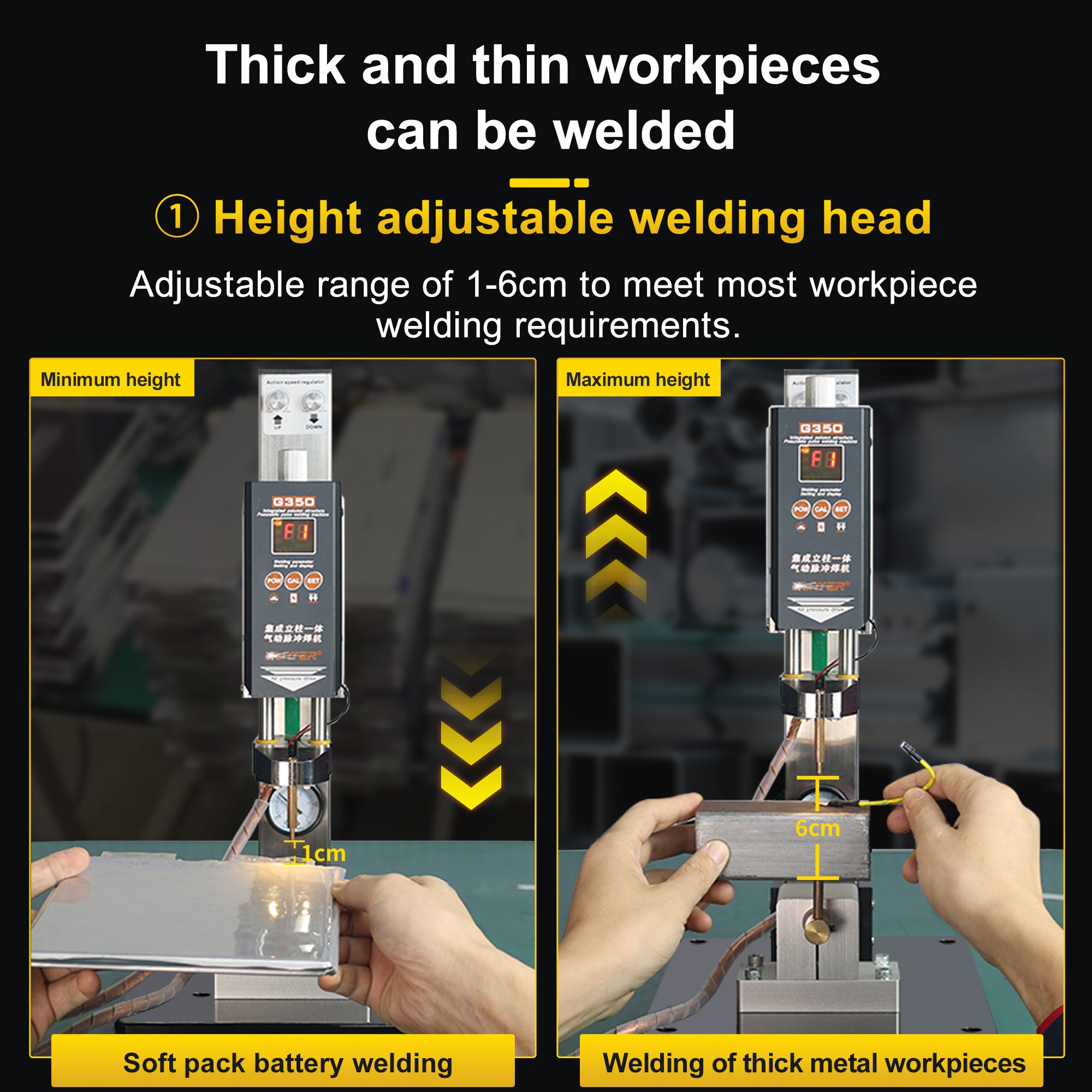 Pneumatic Column Spot Welder 6KG Pressure Butt Welding Machine For Lithium Battery Pack