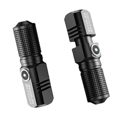 800lm Long Rang Zoomable Super Birght Mini LED Flashlight Aluminum Alloy Type-c Rechargeable Three Gears Dimming Mini Torch