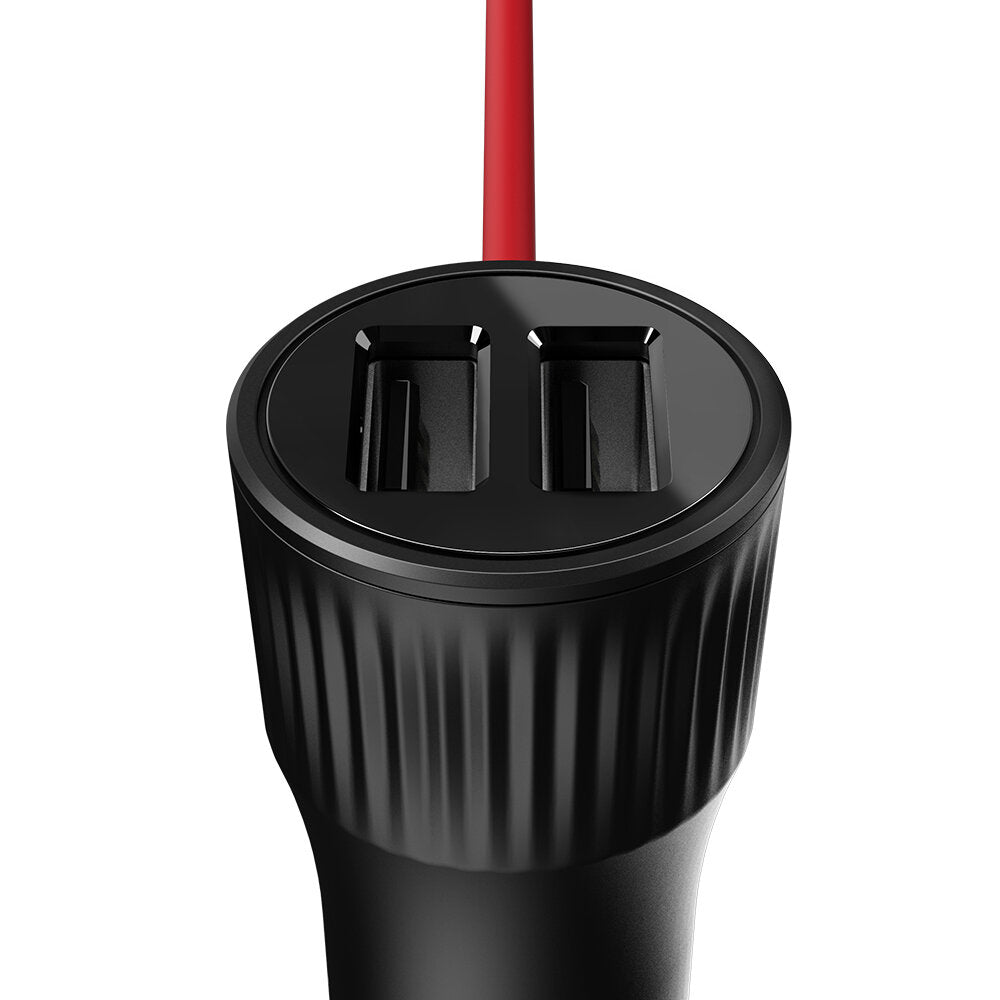 36W 4-Port Passenger Car Charger Fast Charging with 2 USB Ports 1.5M Cable
