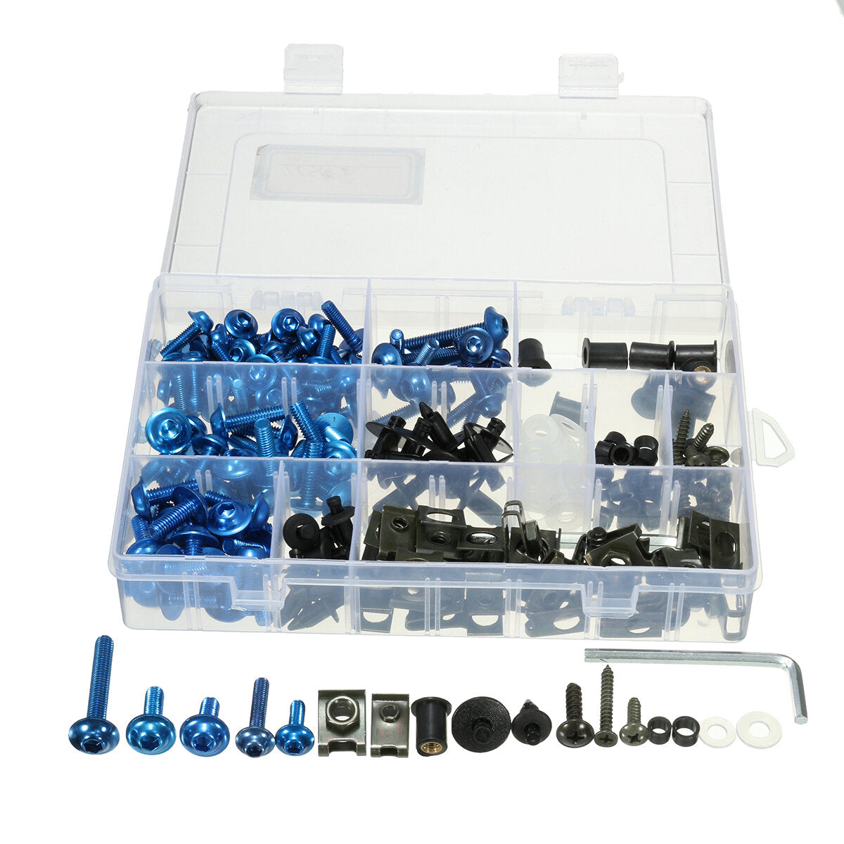 251pcs Fairing Bolt Kit Motorcycle Sportbike Body Fasteners Clip Screws Set