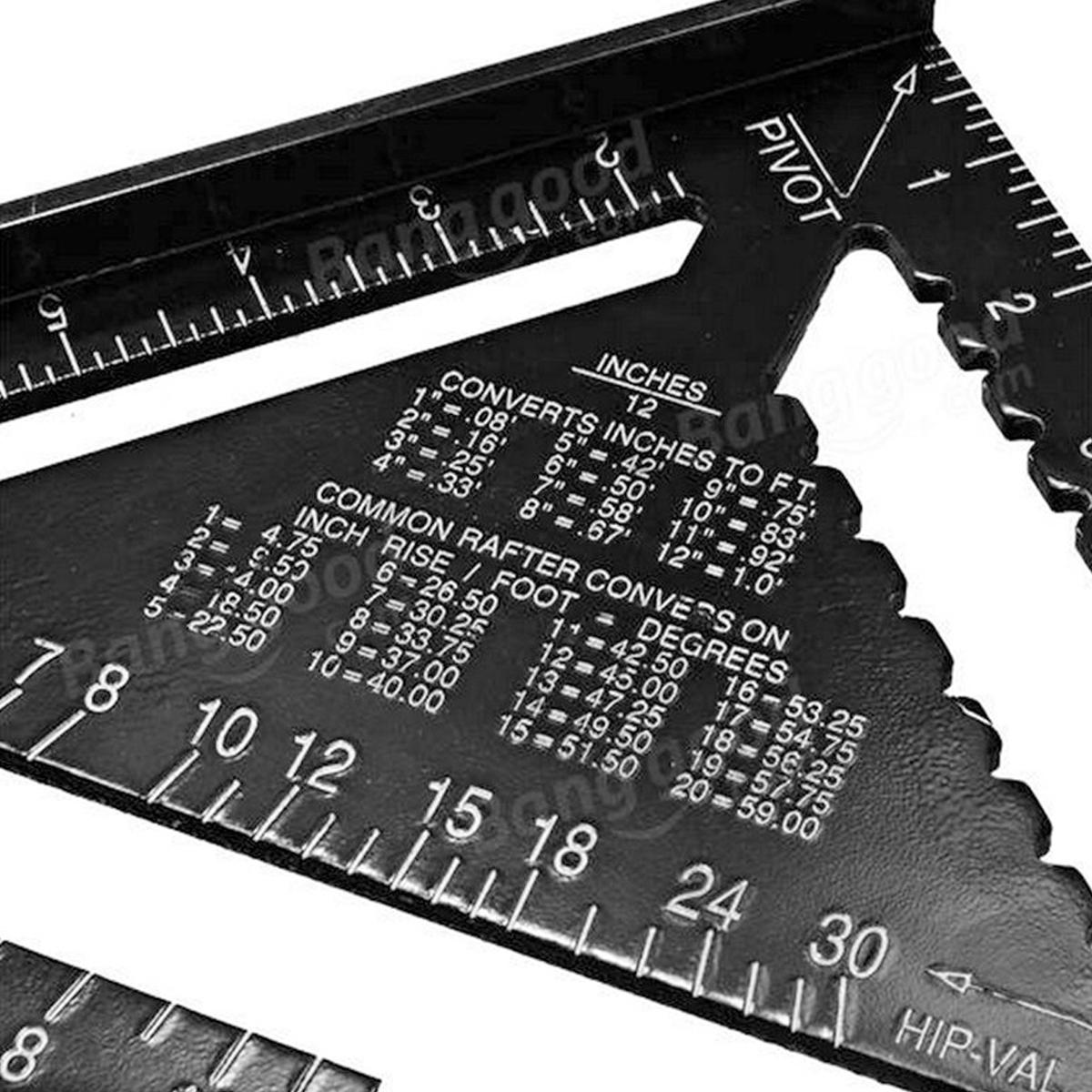 7 Inch Aluminum Triangle Ruler Square Rafter Angle Miter Protractor Measuring