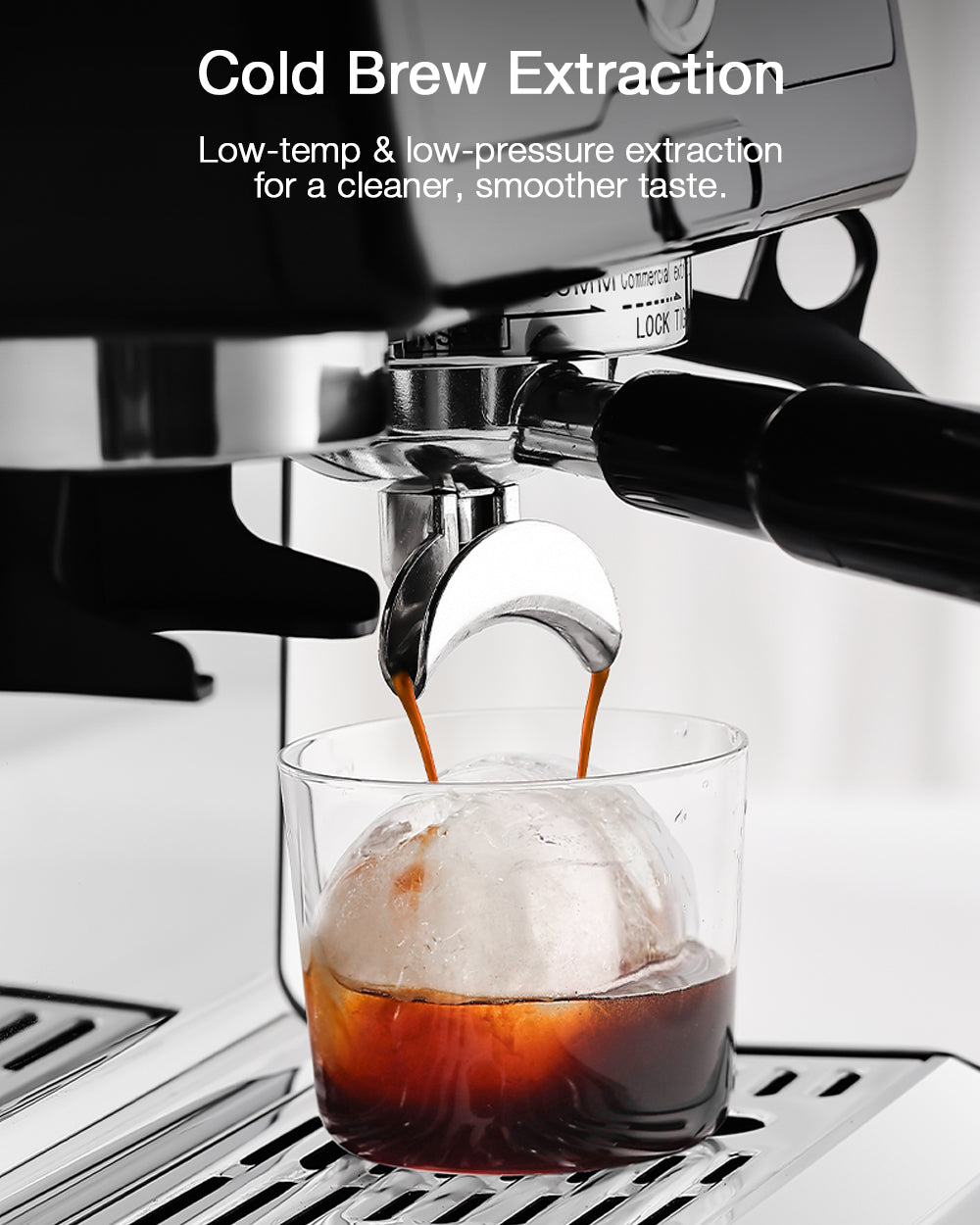 20-Bar 2200W Espresso Machine, Conical Burr Grinder, Dual Boiler & Pump, PID/NTC, Hot & Cold Brew, 58mm Portafilter & Steam Wand