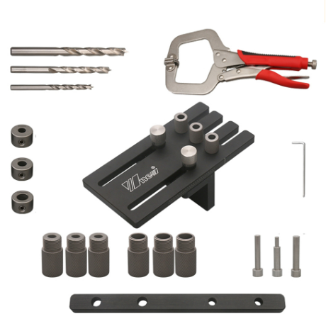 Precision Hole Driller Tool - Durable Aluminum & Stainless Steel, Micro-Adjustment, 2-in-1 for Woodworking Projects