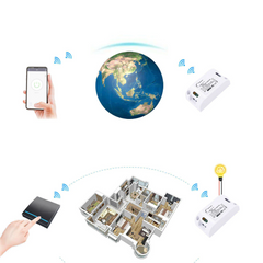 White 433Mhz Smart Push 1Gang Wireless Switch Light + 1 RF Remote Control
