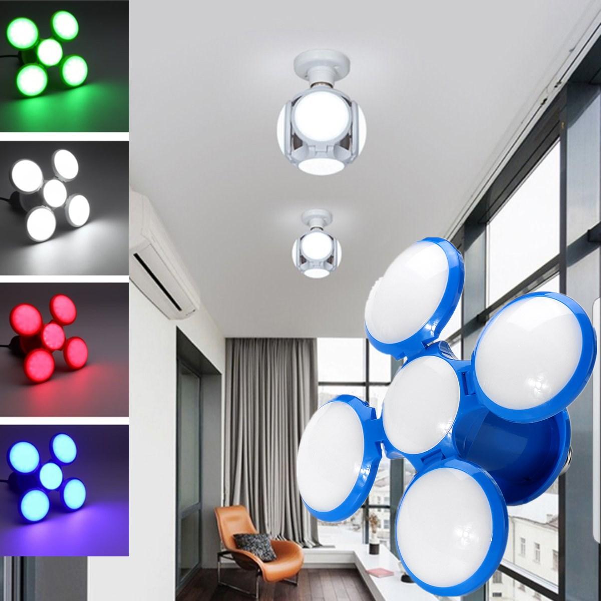 AC85-265V E27 30W 5730 SMD Five-leaves Foldable Football Shape  120 LED Light Bulb for Home Indoor Use