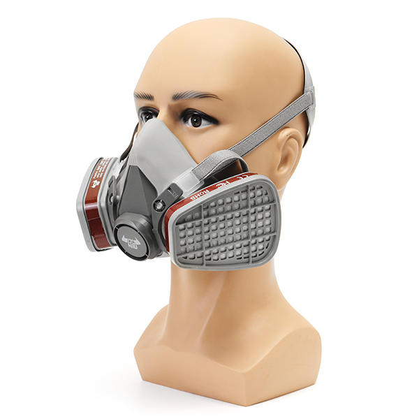 Double Gas Mask Protection Filter Chemical Half Face Respirator Mask