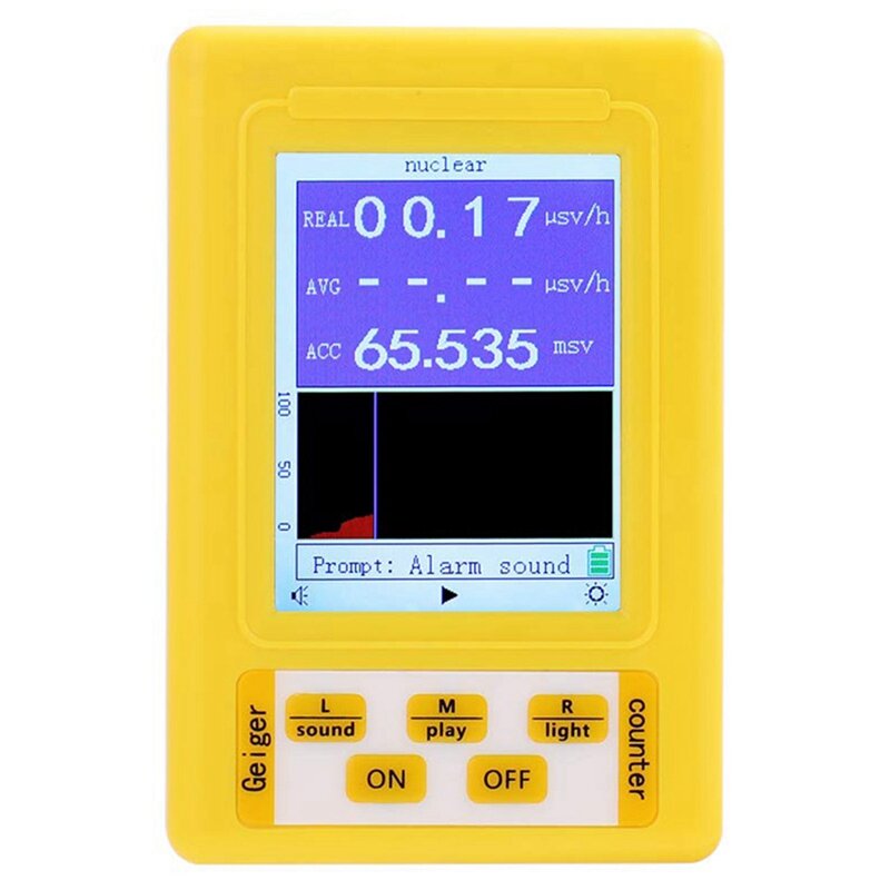 2-In-1 Handheld Portable Digital Display Electromagnetic Radiation Nuclear Radiation Tester Geiger Counter Full-Function