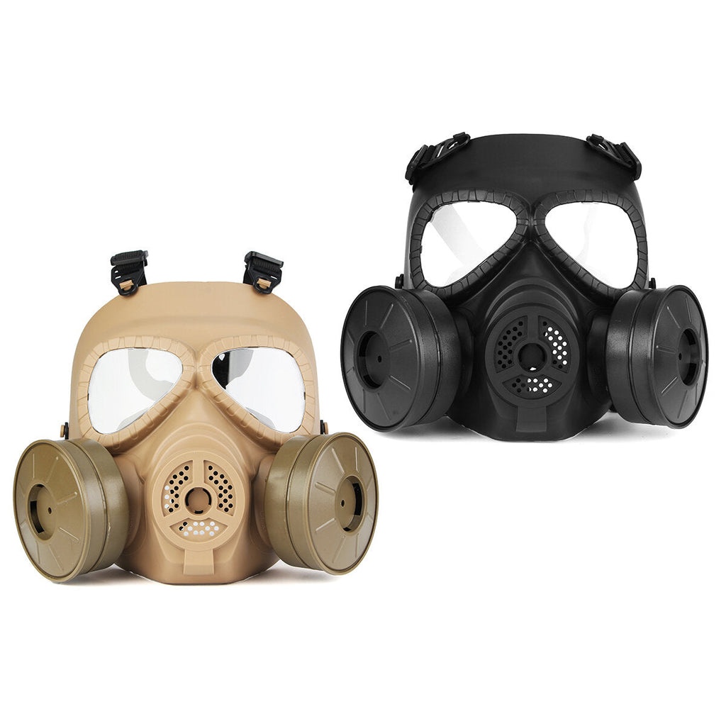Breathable Gas Mask Double Filter Fan CS Edition Perspiration Dust Face Guard