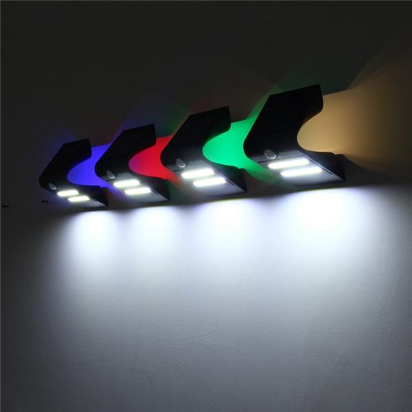 Solar Power COB LED PIR Motion Sensor Waterproof Wall Light Outdoor Garden Path Lamp