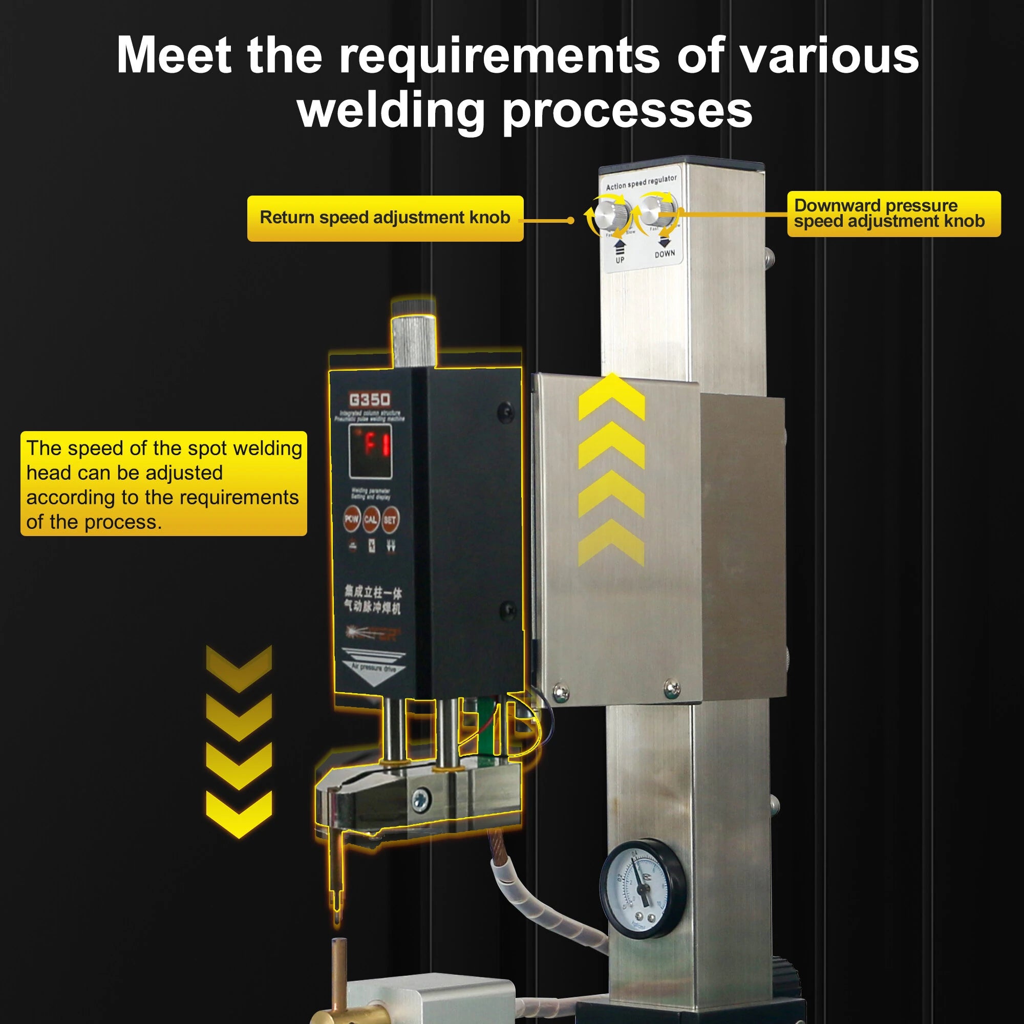 Pneumatic Column Spot Welder 6KG Pressure Butt Welding Machine For Lithium Battery Pack