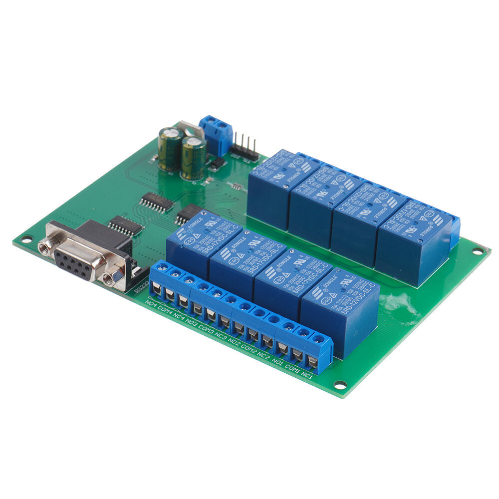 8CH DC 12V RS232 Relay Module Serial Port Remote Control Switch PLC PLC IO Expansion Board