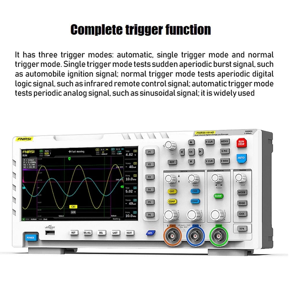 7 Inch TFT LCD Display Screen 2 In 1 Dual Channel Input Storage Oscilloscope Digital Signal Generator