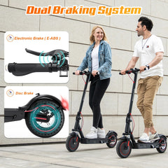 Electric Scooter 36V 11.4AH Battery 500W Motors 10inch Solid Tires 30-40KM Max Mileage 150KG Max Load Folding E-Scooter