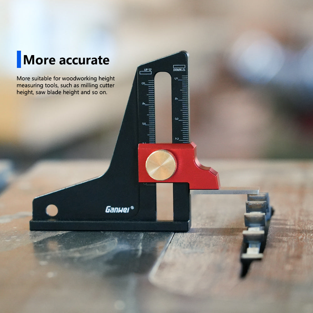 Woodworking Height Gauge - Dual-Scale Precision, Lightweight Aluminum, Depth Measurement, Ergonomic Design, 0-50mm Range