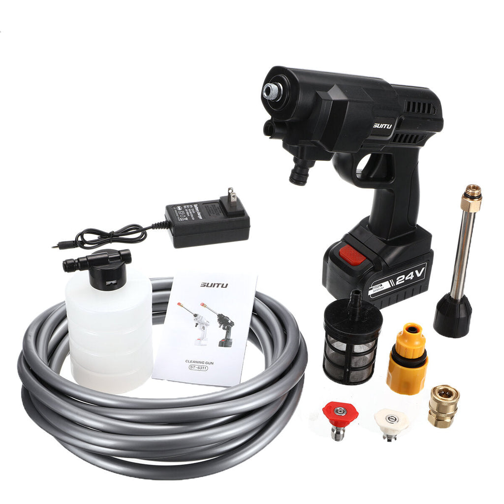 120W Car High Pressure Power Washer Spray Water Guns Nozzle Hose Tips Garden Wash