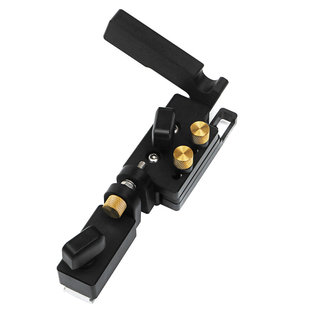 Adjustable Black Aluminum Miter Stop for Woodworking - Sturdy Flip Stop with 10mm Micro-Adjustment, T-Track Compatible
