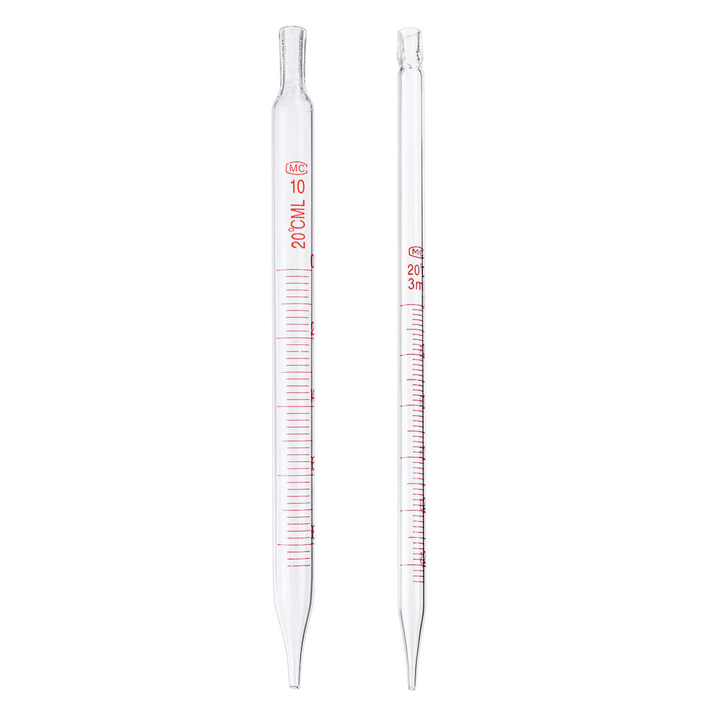 1/2/3/5/10ml Glass Short Pipette With Scale And Bubble Lab Glassware Kit