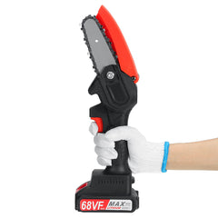 4 Inch Mini Cordless Electric Chain Saw One-Hand Saw Woodworking Wood Cutter