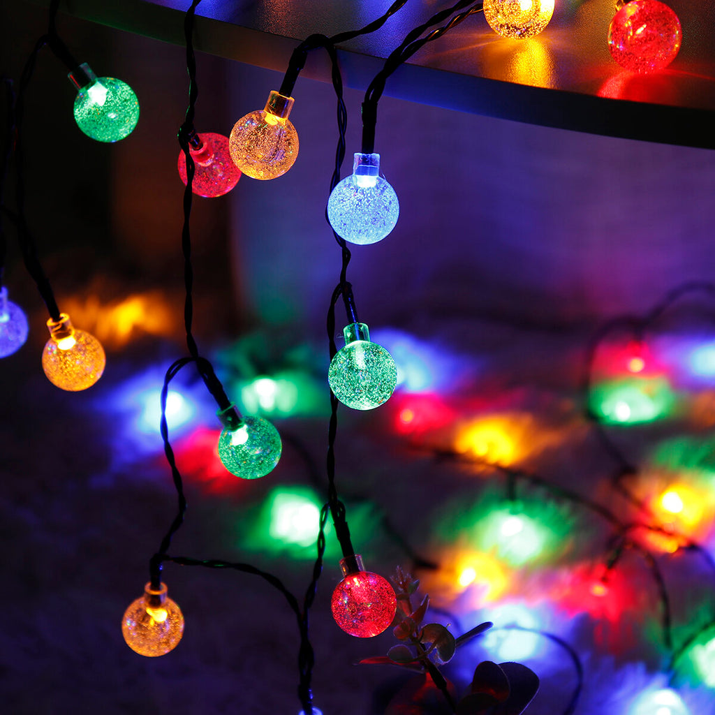 9.5m USB+Solar Powered 50 LED String Light Outdoor Garden Path Yard Waterproof Decor Lamp