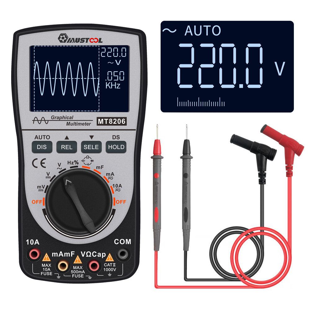 2 in 1 Intelligent Digital Oscilloscope Multimeter with Analog Bar Graph