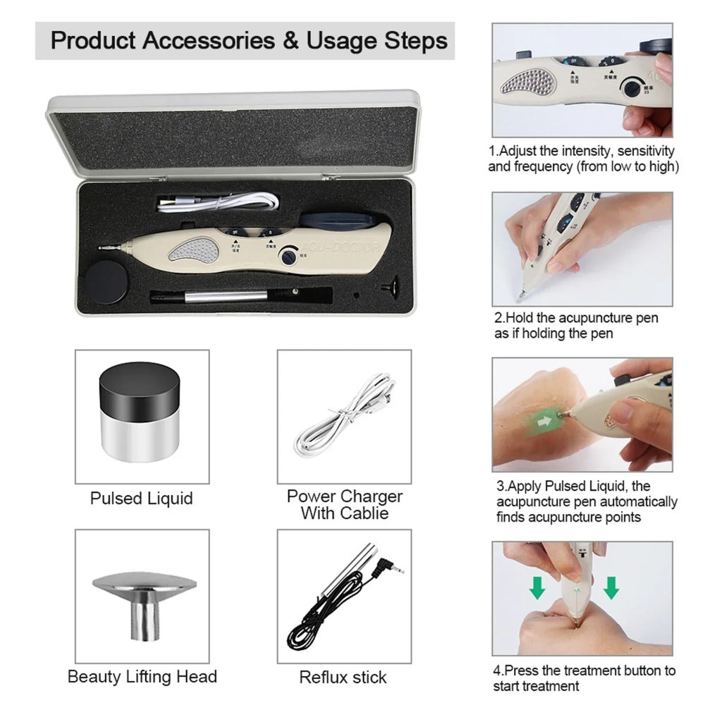 Digital Electronic Acupuncture Pen - Portable, Rechargeable, Adjustable Sensitivity, Audio Tips, Easy to Use, 1pc