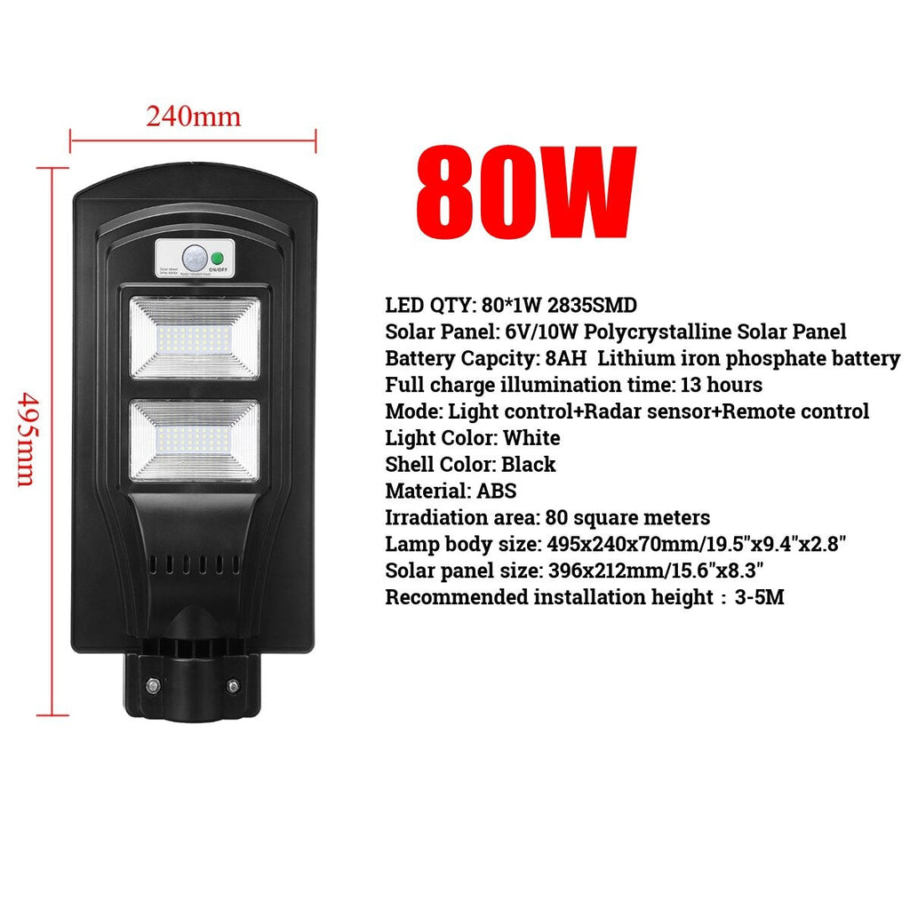 3000W LED Solar Street Light Flood Light Motion Sensor Remote Outdoor Garden