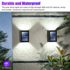 2Pcs Solar LED Wall Light Outdoor Deck Path Garden Patio Pathway Stairs Fence Lamp