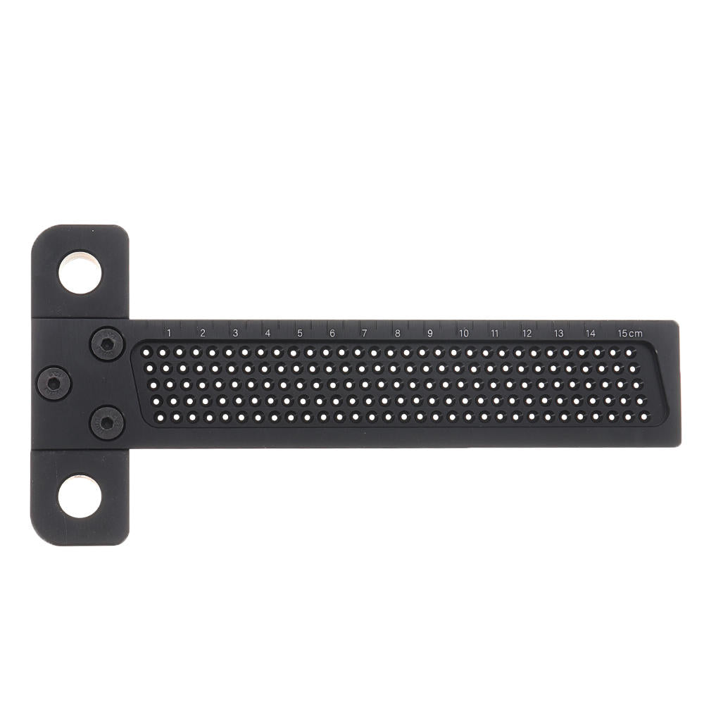 Black Aluminum Alloy T-160 Hole Positioning Measuring Ruler 160mm Metric T Ruler