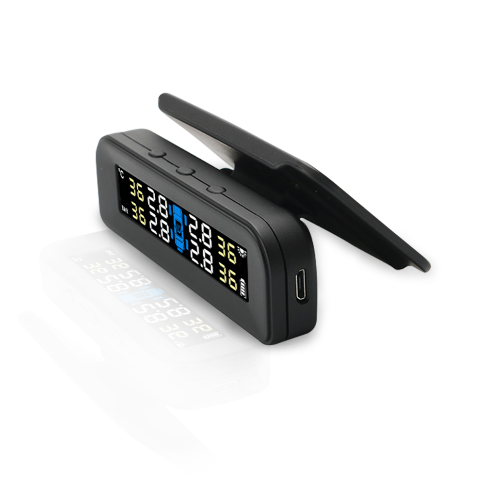 T260 Solar Tire Pressure Monitor System Real-time Tester LCD Screen 4 EXternal Sensors Auto Power On Off