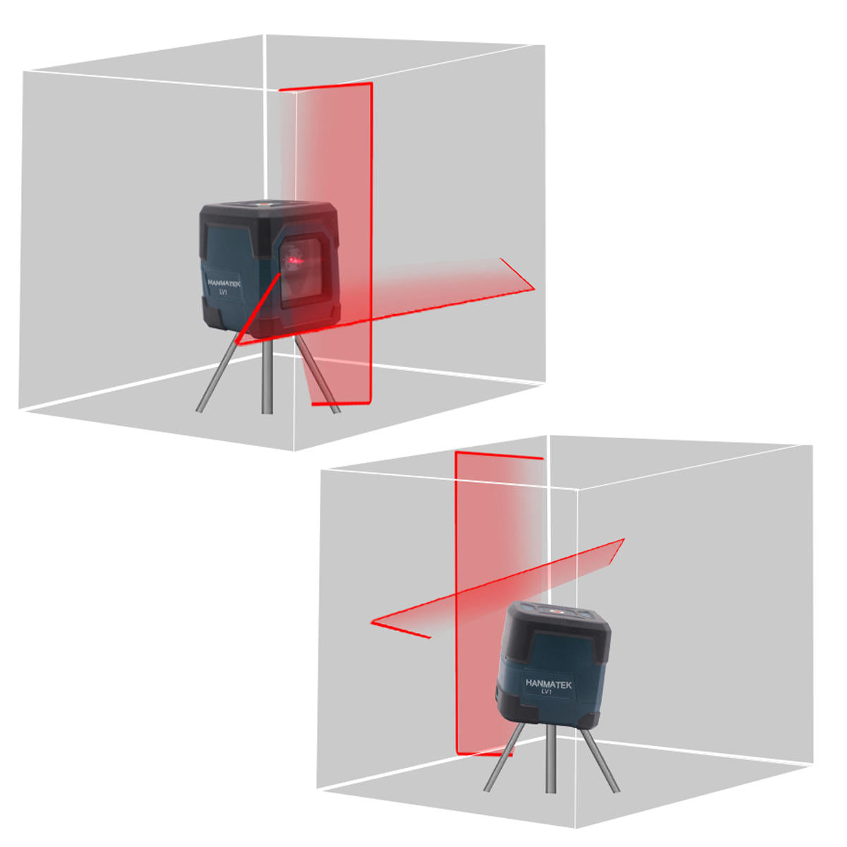 Laser Level Cross Line Laser with Measuring Range 50ft, Self-Leveling Vertical and Horizontal Line