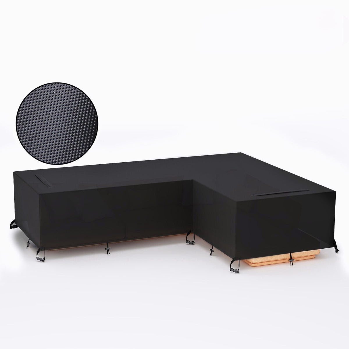 L Shape Sofa Cover Corner Cover 210D/420D Polyester Fabric Outdoor Garden Rattan Table Sofa Protector