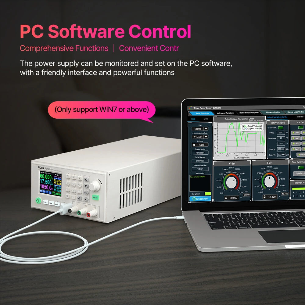 1080W Completed Set 60V 18A AC to DC Digital Adjustable Lab Bench Power Supply for Repair CNC Adjustable DC Regulated Power Supply