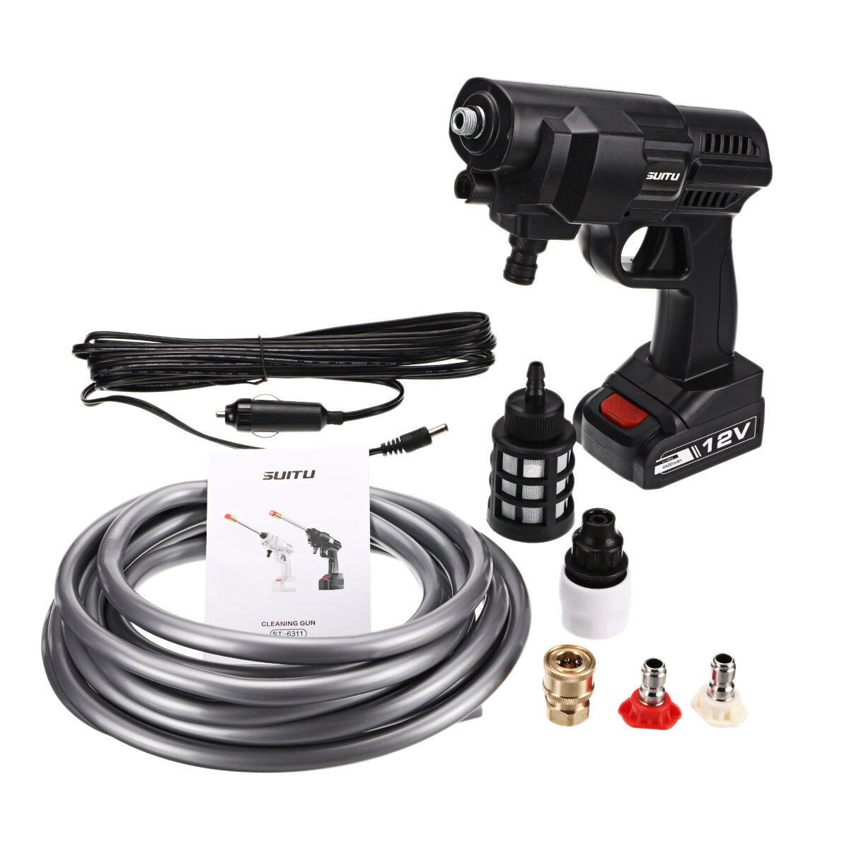 120W Car High Pressure Power Washer Spray Water Guns Nozzle Hose Tips Garden Wash