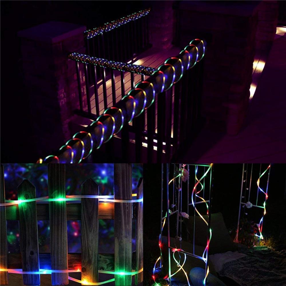 5M 50LED Battery Powered Rope Tube String Light Outdoor Christmas Garden Holiday Home Party Lamp