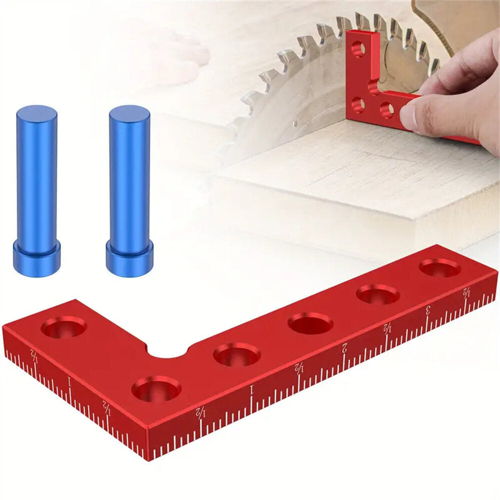 Small Square Center Finder Tool - Durable Aluminum Alloy, 90-Degree Marking, Compact, Metric/Imperial, 50x100mm
