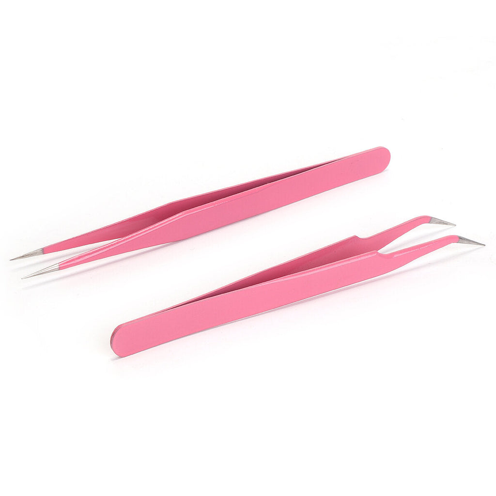 Stainless Steel Nail Nippers Straight Curved Tweezers Nail Rhinestone Paillette Glitter Picker Eye Makeup