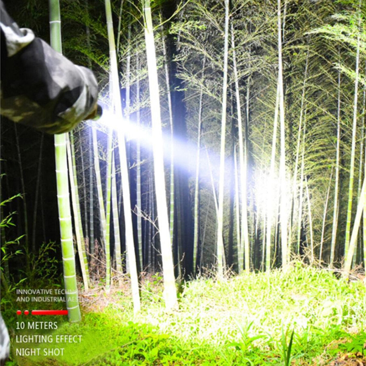 1800lm Powerful Long Range Zoomable Flashlight Kit Rechargeable & Power Focus Adjustable Tactical Light