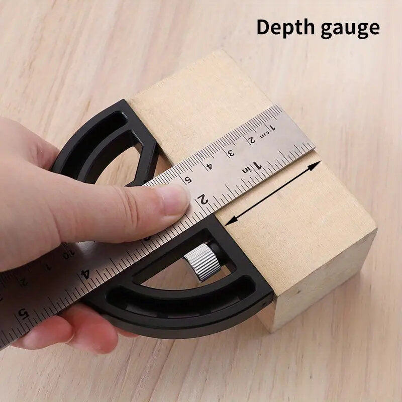 Woodworking Protractor Angle Gauge Ruler Tool - 8" & 12" Aluminum/ABS, Multi-Angle Measurement, Carpenter Essential