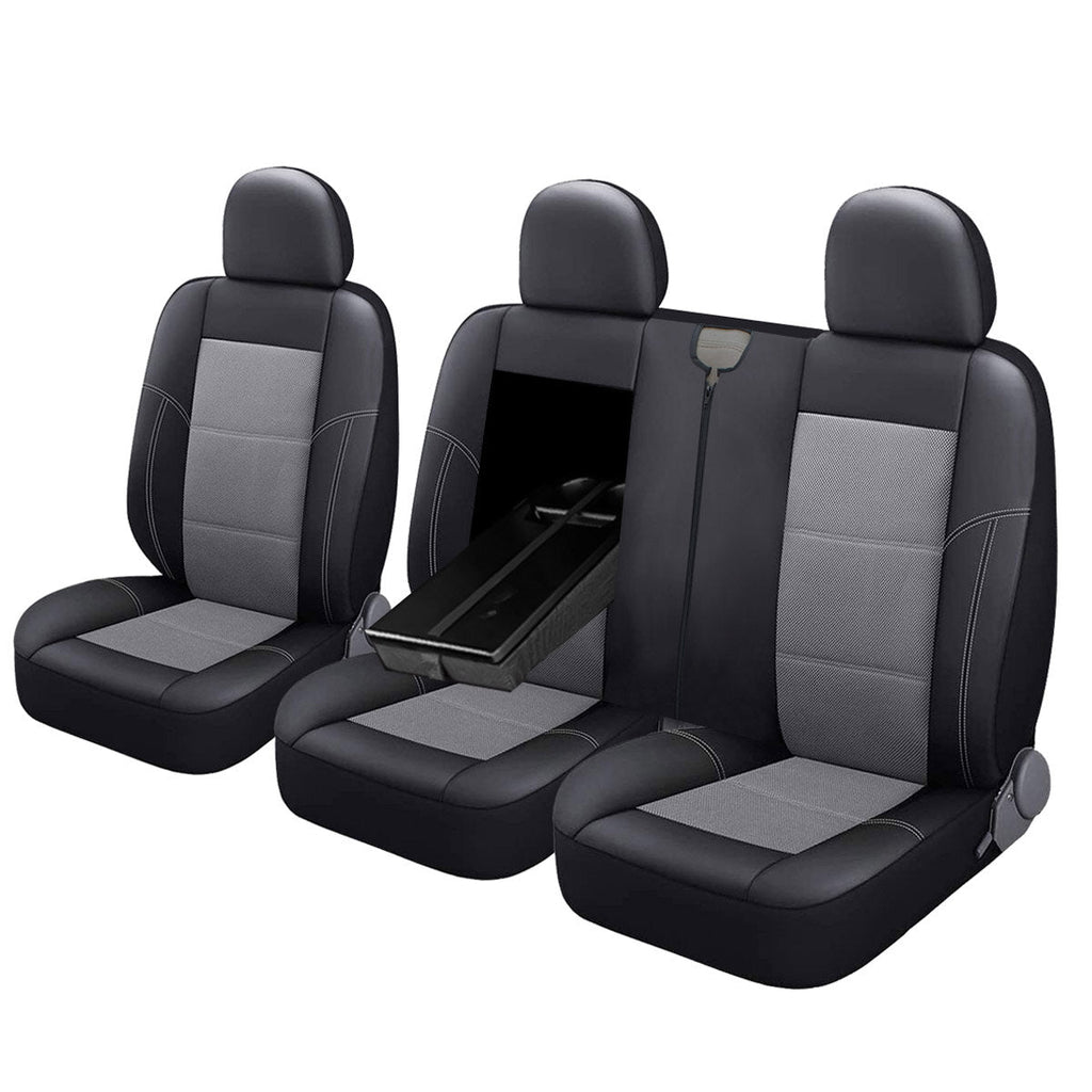 3PCS Car Seat Covers Cushion Pad Headrest Cover For Ford Transit Custom 2015 2016 2017 2018 2019 2020 RHD