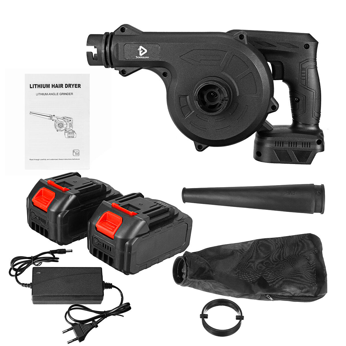 21V 1000W Cordless Electric Air Blower Vacuum Suction Cleaning Leaf Blower Computer Dust Collector