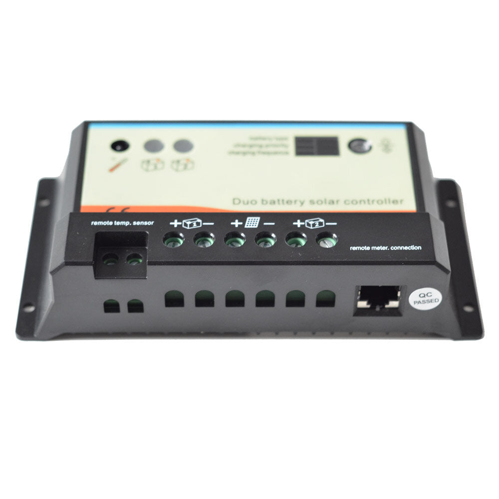 10A 20A12V 24V Dual Battery RV Solar Controller Charger High Efficient PWM Charging Regulator