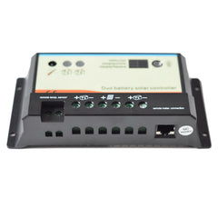 10A 20A12V 24V Dual Battery RV Solar Controller Charger High Efficient PWM Charging Regulator