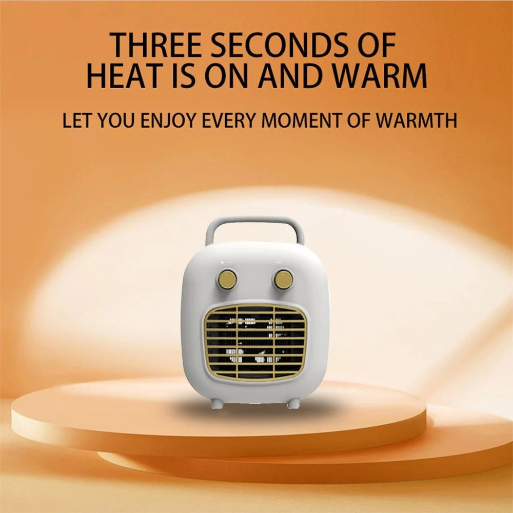 800W PTC Ceramic Space Heater with Human Sensor, Low Noise, Fast Heating, Tip-Over & Overheat Protection, 3 Adjustable Gears for Indoor Use