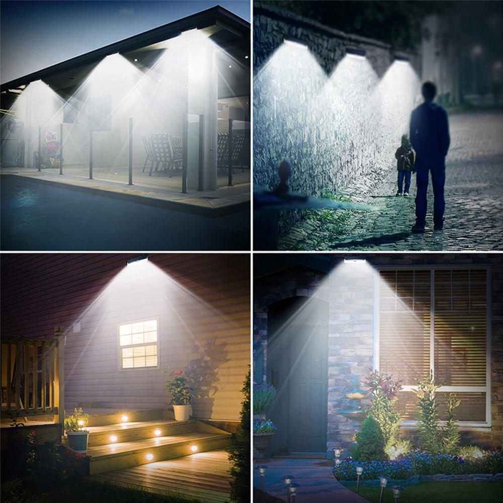 6W Solar Powered 40 LED 6 Modes PIR Motion Sensor Remote Control Dimmable Wall Light Waterproof