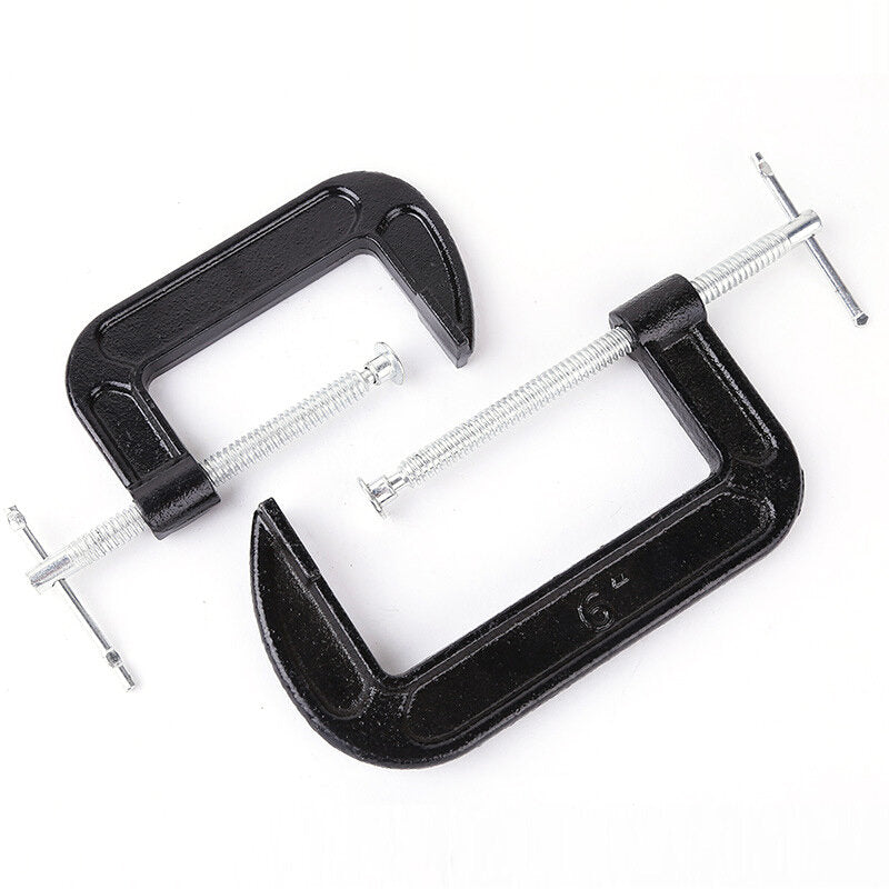 Heavy Duty C-Clamp Set, Adjustable 2-6 Inch Malleable Iron Steel Clamps for Woodworking, Welding, and Metalwork