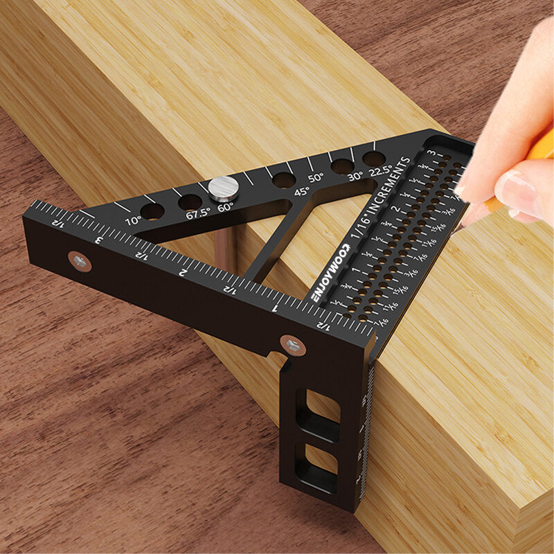 3-in-1 Angle Ruler with HD Scale, Multi-Angle Positioning, Durable Aluminum, for Accurate Marking & Drawing
