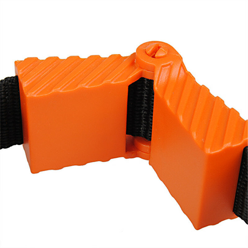 Adjustable Ergonomic Strap Clamp with 15ft Nylon Belt, 1000lbs Strength, for Woodwork & Framing Projects - Orange